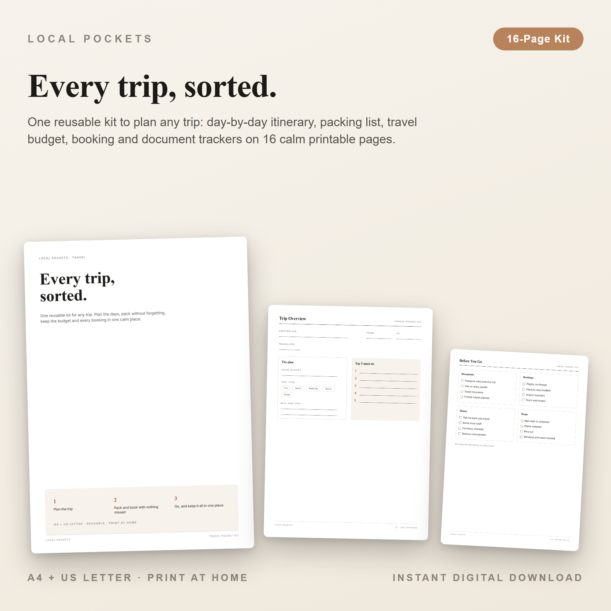Every trip, sorted.